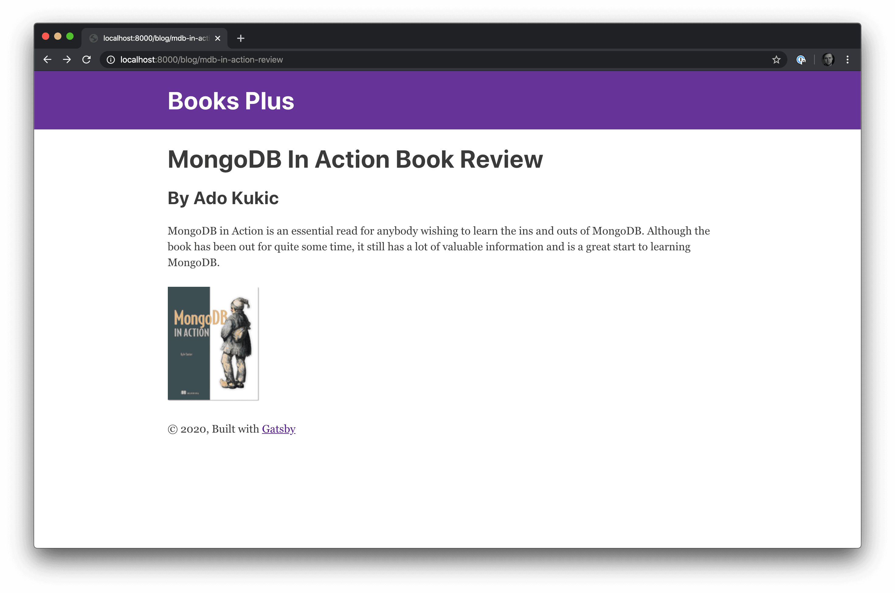 Review Page with Book