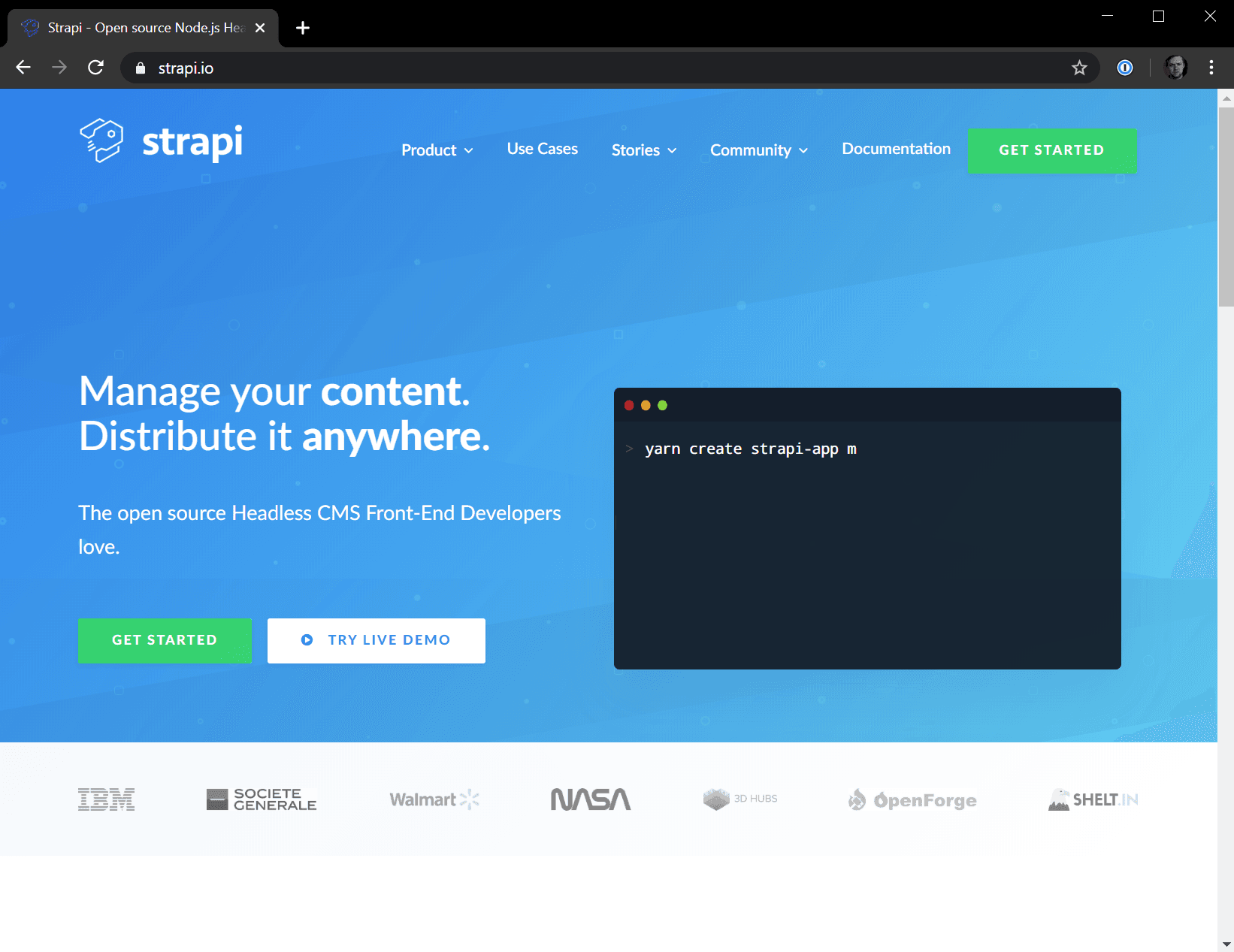 Strapi Homepage